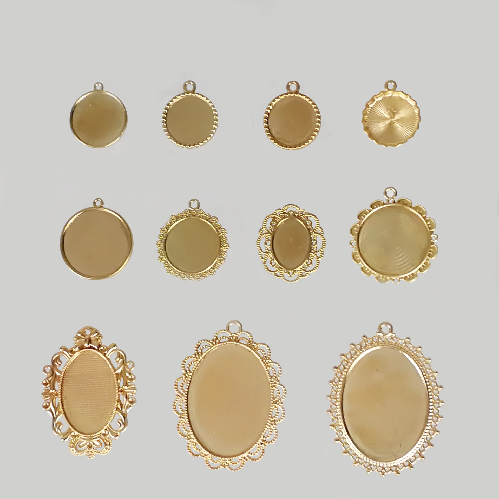 Alloy Gem Pendant Settings for DIY Jewelry Making