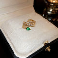 Gold Plated Green Zircon Snake Ear Cuff Clip-on Earrings Minimalist No Piercing Jewelry view 4