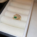 Gold Plated Green Zircon Snake Ear Cuff Clip-on Earrings Minimalist No Piercing Jewelry view 2