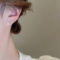 Korean Style Heart Zircon Stud Earrings With Silver Pins, Minimalist Sweet Fashion Jewelry view 4