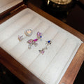 Korean Style Heart Zircon Stud Earrings With Silver Pins, Minimalist Sweet Fashion Jewelry view 3