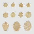 Gold Tone Cabochon Bezel Pendant Assortment in Ten Designs view 2