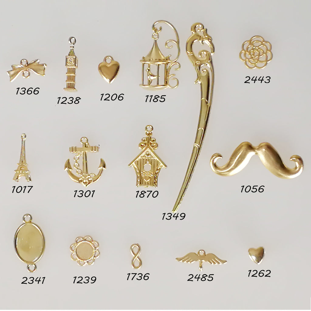 Mixed Alloy Charm Pendants with Heart Bow and Mustache