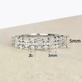 Sparkling Three Layer Thin Band Ring, Korean Style Multilayer Line Designer Jewelry view 5