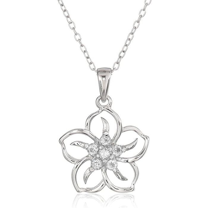 Five Petal Sakura Flower Necklace For Women Zircon Sunflower Collarbone Chain