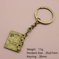 Metal Simple Book Shape Keychain Gift Key Ring view 2