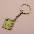 Metal Simple Book Shape Keychain Gift Key Ring view 6