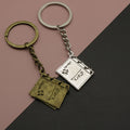 Metal Simple Book Shape Keychain Gift Key Ring view 1