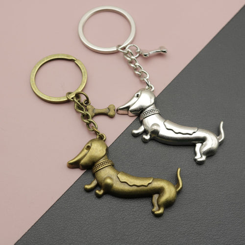 Antique Bronze Alloy Dog Bone Keychain Pet Lover Gift