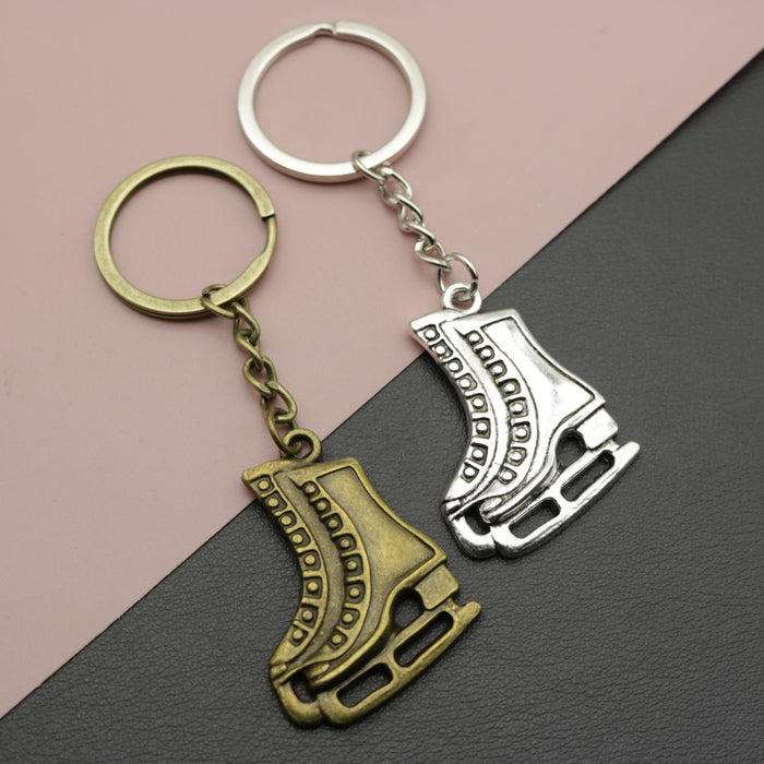 Zinc Alloy Ice Skate Keychain Bag Charm Gift