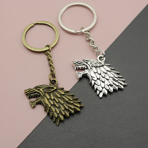 Zinc Alloy Wolf Head Keychain Car Key Ring Gift