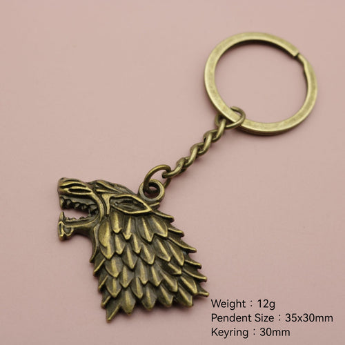 Zinc Alloy Wolf Head Keychain Car Key Ring Gift