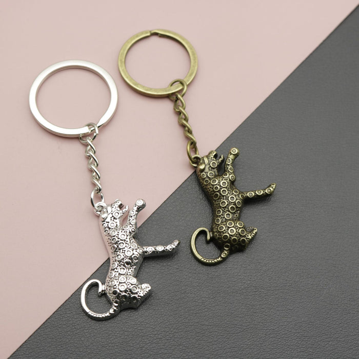 Zinc Alloy Leopard Shape Keychain Bag Charm Gift