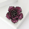 Copper Zircon Camellia Brooch Pin With Gold Plated Finish view 2
