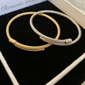 Light Luxury Vintage Twisted Braided Metal Bangle For Women, Creative Round Fashion Bracelet view 1
