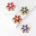 Alloy Rhinestone Flower Brooch Pin For Womens Clothing Hats And Accessories view 1