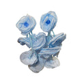 Fresh Forest Style Mesh Pearl Flower Drop Earrings With Silver Pins, Sweet Floral Fairy Jewelry view 5