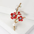 Alloy Pearl Plum Blossom Branch Brooch For Elegant Clothing Decoration view 2