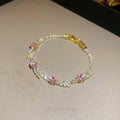 Light Luxury Geometric Square Zircon Prong Bangle Korean Style Sweet Fashion Bracelet view 3