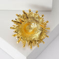 Alloy Rhinestone Sunflower Brooch Pin With Blue Gem Style Accent view 3
