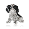 Alloy Rhinestone Black White Dog Brooch Pin For Formal Wear view 5