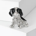 Alloy Rhinestone Black White Dog Brooch Pin For Formal Wear view 1