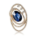 Alloy Oval Crystal Brooch Pin For Suits Dresses And Formalwear view 5