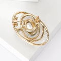 Alloy Oval Crystal Brooch Pin For Suits Dresses And Formalwear view 3