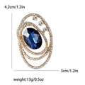 Alloy Oval Crystal Brooch Pin For Suits Dresses And Formalwear view 6