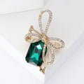 Alloy Zircon Gemstone Bow Brooch Pin For Suits And Dresses view 2