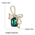Alloy Zircon Gemstone Bow Brooch Pin For Suits And Dresses view 6