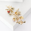 Alloy Enamel Persimmon Brooch Pin For Clothing Decoration view 3
