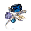 Alloy K9 Crystal Geometric Brooch Luxury Clothing Lapel Pin view 5