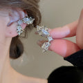 Minimalist Zircon Butterfly Wing Clip-on Earrings, No-Piercing Ear Cuffs For Women view 1