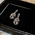 Light Luxury Zircon Oval Hollow Snake Design Drop Earrings With Silver Needle Posts view 2