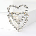 Alloy Rhinestone Hollow Heart Brooch Pin For Women's Clothing Accessories view 2