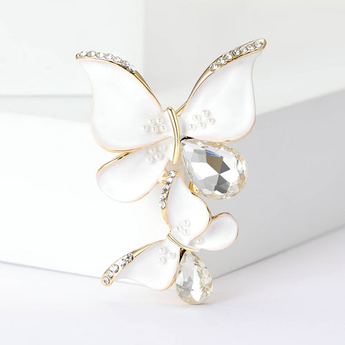 Alloy Matte Enamel Butterfly Brooch For Women's Clothing Accessories