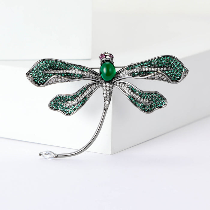 Alloy Green Dragonfly Pendant Brooch For Fashion Clothing Accessories