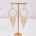Elegant Gold Alloy Geometric Hollow Circle Triangle Long Chain Fringe Tassel Women's Earrings view 2
