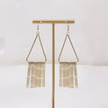 Elegant Gold Alloy Geometric Hollow Circle Triangle Long Chain Fringe Tassel Women's Earrings view 3