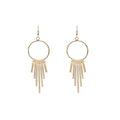Elegant Gold Alloy Geometric Hollow Circle Triangle Long Chain Fringe Tassel Women's Earrings view 5