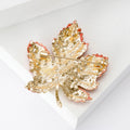 Alloy Rhinestone Maple Leaf Brooch Pin For Suits And Coats view 3