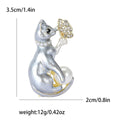 Alloy Pearl Cat Rhinestone Brooch Pin For Versatile Clothing Decoration view 6