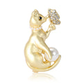 Alloy Pearl Cat Rhinestone Brooch Pin For Versatile Clothing Decoration view 5