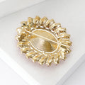 Alloy Crystal Sunflower Brooch Pin For Elegant Fashion Apparel view 3