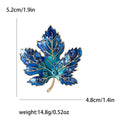 Alloy Enamel Maple Leaf Brooch With Rhinestones For Jackets view 4