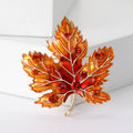 Alloy Enamel Maple Leaf Brooch With Rhinestones For Jackets view 2