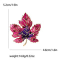 Alloy Enamel Maple Leaf Brooch With Rhinestones For Jackets view 6