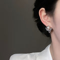 French Vintage Faux Pearl Round Rhinestone Tassel Drop Earrings With Silver Posts for Women view 4