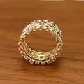 Punk Wide Band Statement Ring Luxury Irregular Wrapped Line Symbol Finger Ring view 3